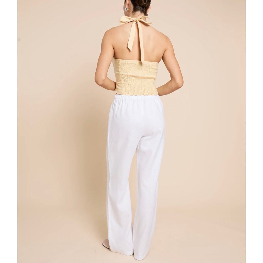 New $147 Caara Paloma white linen pants sz XS - Picture 3 of 6